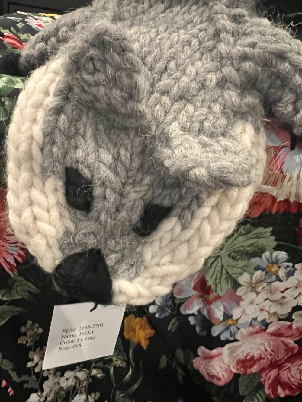 Eugenia Kim Foxy Knit Fox Stole Scarf Lt Gray NWT Rare